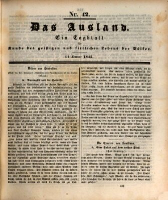 Das Ausland Dienstag 11. Februar 1845