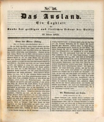 Das Ausland Dienstag 25. Februar 1845