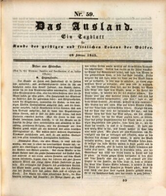 Das Ausland Freitag 28. Februar 1845