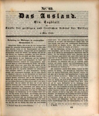 Das Ausland Dienstag 4. März 1845