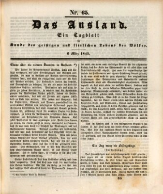 Das Ausland Donnerstag 6. März 1845