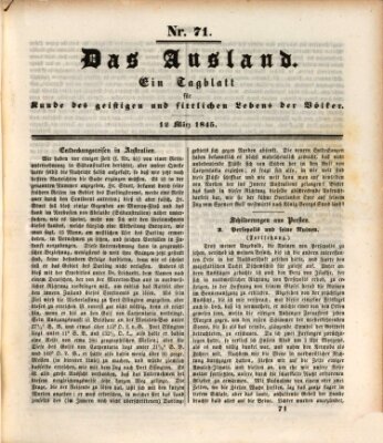 Das Ausland Mittwoch 12. März 1845