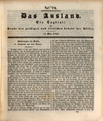 Das Ausland Donnerstag 13. März 1845