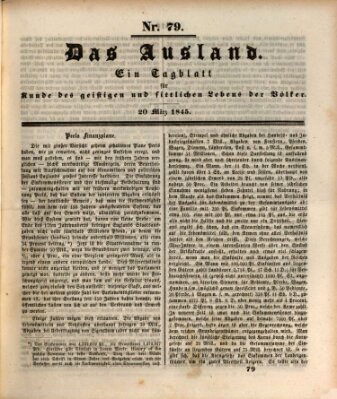 Das Ausland Donnerstag 20. März 1845