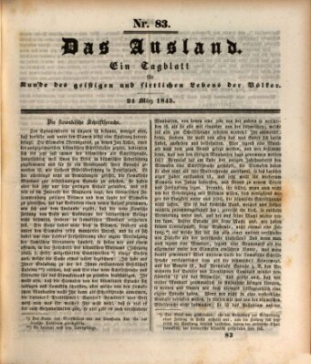 Das Ausland Montag 24. März 1845