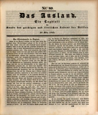 Das Ausland Sonntag 30. März 1845