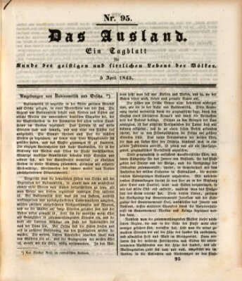 Das Ausland Samstag 5. April 1845