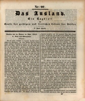 Das Ausland Montag 7. April 1845