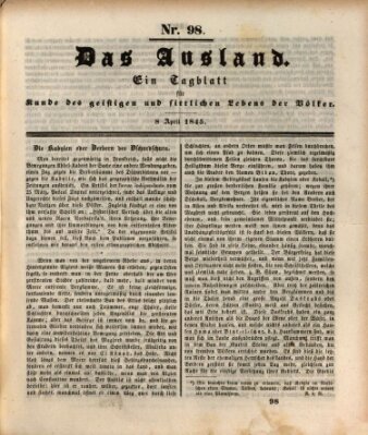 Das Ausland Dienstag 8. April 1845