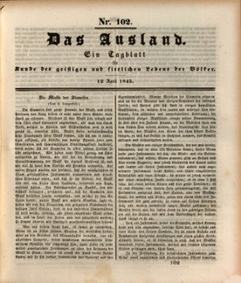 Das Ausland Samstag 12. April 1845