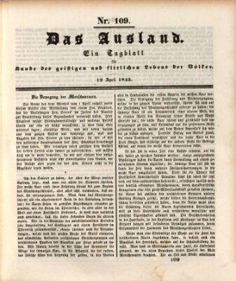 Das Ausland Samstag 19. April 1845