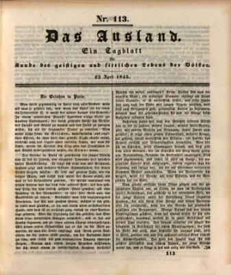 Das Ausland Mittwoch 23. April 1845