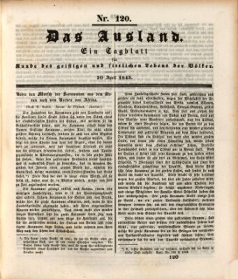 Das Ausland Mittwoch 30. April 1845