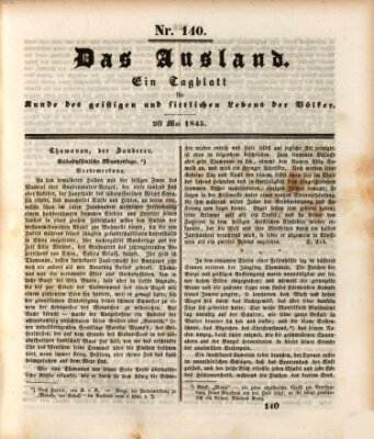 Das Ausland Dienstag 20. Mai 1845