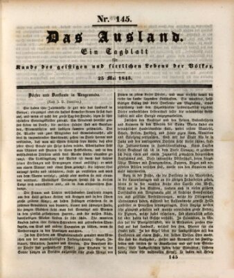 Das Ausland Sonntag 25. Mai 1845