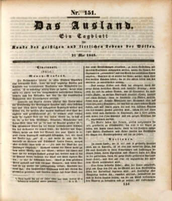 Das Ausland Samstag 31. Mai 1845