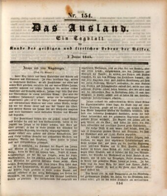 Das Ausland Dienstag 3. Juni 1845