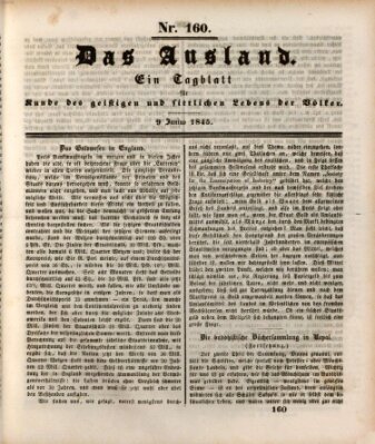 Das Ausland Montag 9. Juni 1845