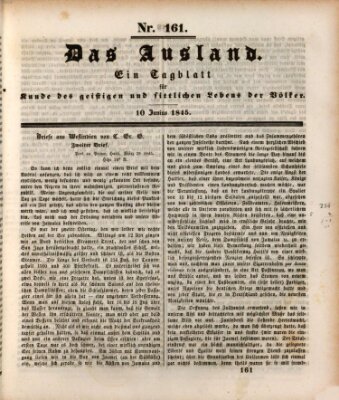 Das Ausland Dienstag 10. Juni 1845