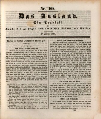 Das Ausland Dienstag 17. Juni 1845