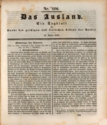 Das Ausland Mittwoch 25. Juni 1845