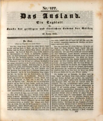 Das Ausland Donnerstag 26. Juni 1845