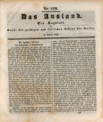 Das Ausland Samstag 28. Juni 1845