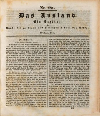 Das Ausland Montag 30. Juni 1845