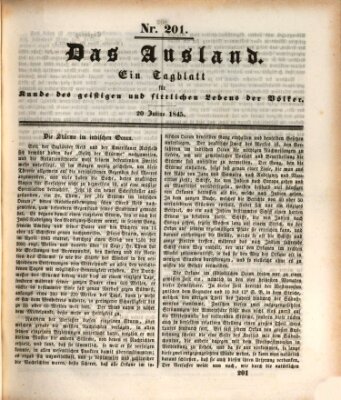 Das Ausland Sonntag 20. Juli 1845