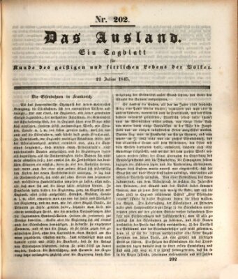 Das Ausland Montag 21. Juli 1845