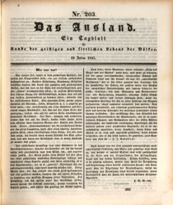 Das Ausland Dienstag 22. Juli 1845