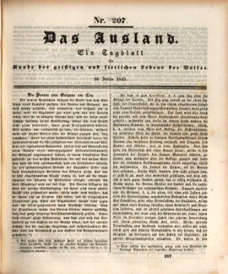 Das Ausland Samstag 26. Juli 1845