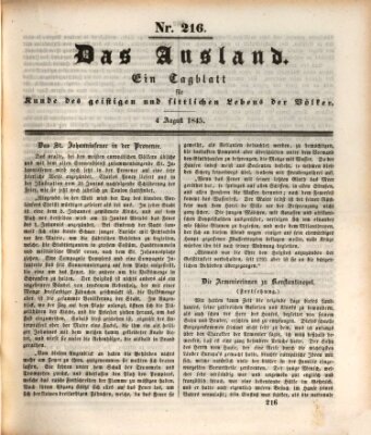 Das Ausland Montag 4. August 1845