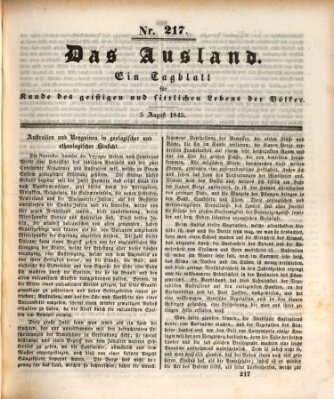 Das Ausland Dienstag 5. August 1845