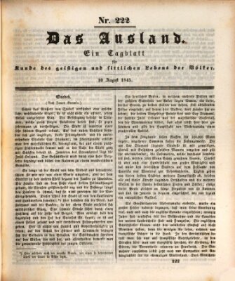 Das Ausland Sonntag 10. August 1845