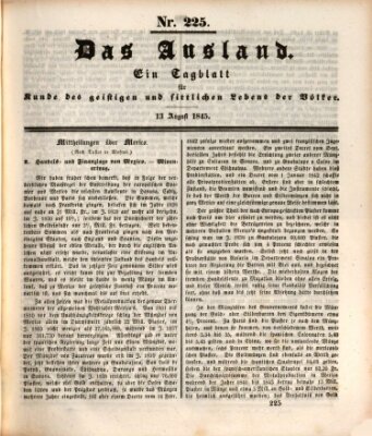 Das Ausland Mittwoch 13. August 1845