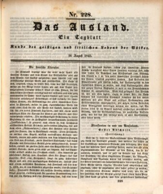 Das Ausland Samstag 16. August 1845