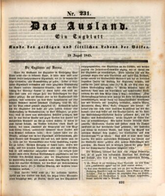 Das Ausland Dienstag 19. August 1845