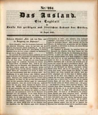 Das Ausland Freitag 22. August 1845