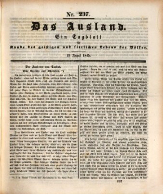 Das Ausland Montag 25. August 1845