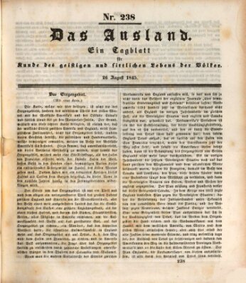 Das Ausland Dienstag 26. August 1845