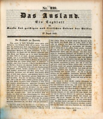 Das Ausland Mittwoch 27. August 1845