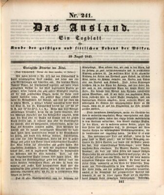 Das Ausland Freitag 29. August 1845