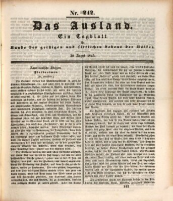 Das Ausland Samstag 30. August 1845