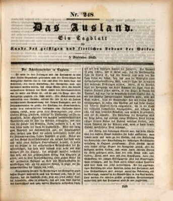 Das Ausland Freitag 5. September 1845