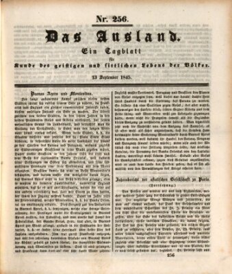 Das Ausland Samstag 13. September 1845