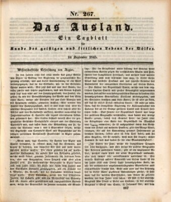 Das Ausland Mittwoch 24. September 1845