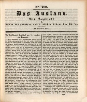 Das Ausland Freitag 26. September 1845