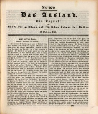 Das Ausland Samstag 27. September 1845