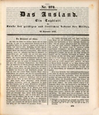 Das Ausland Montag 29. September 1845